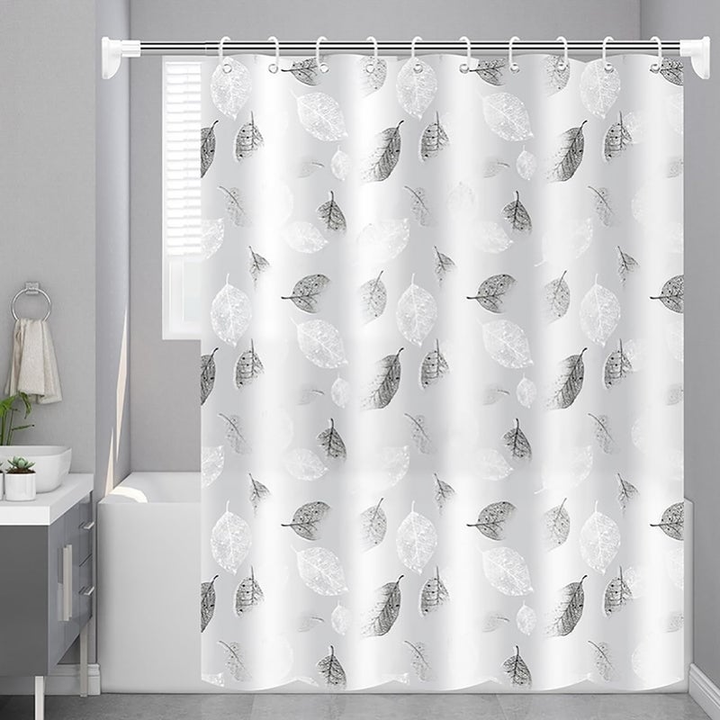 TIKABC Shower Curtain Liner, 4G PEVA Shower Liner, Plastic Waterproof Shower Curtains, 72x72 inch with Grommet Holes 3 Magnetic Weights - Image 1